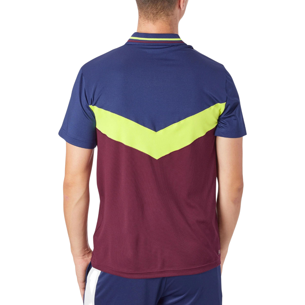 LACOSTE POLO V AZUL/AMARILLO/VINO