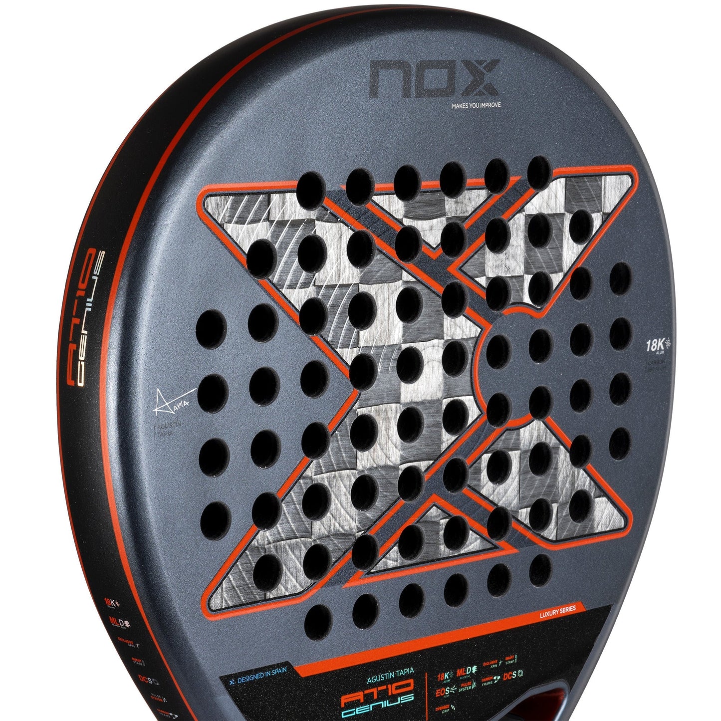 Pala Padel Nox AT10 Luxury GENIUS 18K Alum 2025 by Agustín Tapia