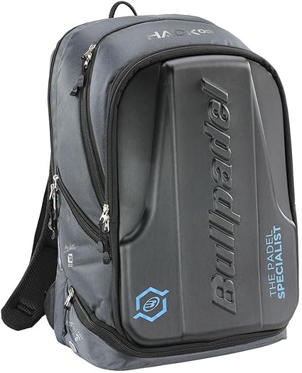 Mochila Bullpadel Hack BPM 24001 - Negra, Con Compartimento Ventilado Para Calzado, 32x50x22 Cm