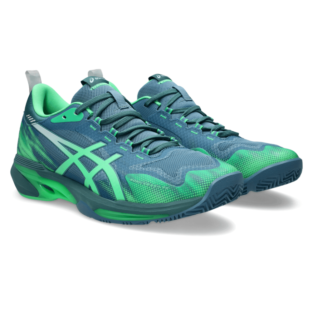 ASICS MEN SHOES SONIC SMASH FFSABA BLUE / VITAL GREEN